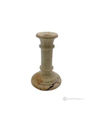 Portacandela in marmo Teak, fatto a mano, in autentica pietra naturale con un design esclusivo e raffinato.