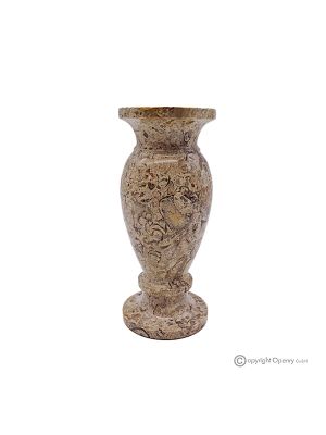 VASO, anfora in pietra fossile autentica, realizzato a mano, design elegante e raffinato.