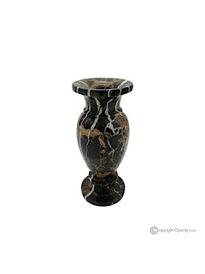 VASO, anfora in marmo nero Michelangelo autentico, fatto a mano, design esclusivo.