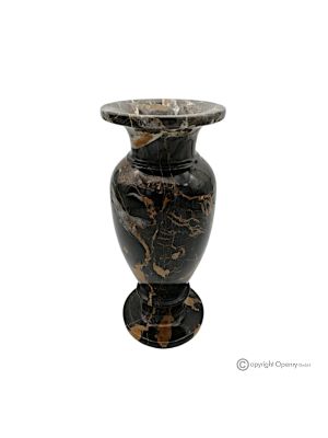VASO, anfora in autentico marmo nero Michelangelo, realizzato a mano, design classico.