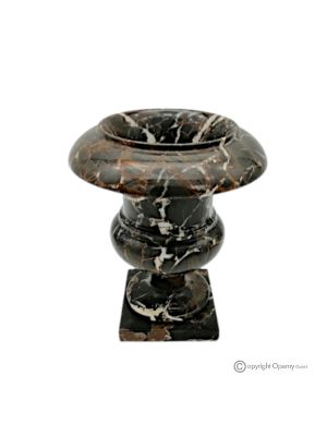 VASO mediceo in marmo nero Michelangelo, pietra naturale genuina, realizzato a mano.