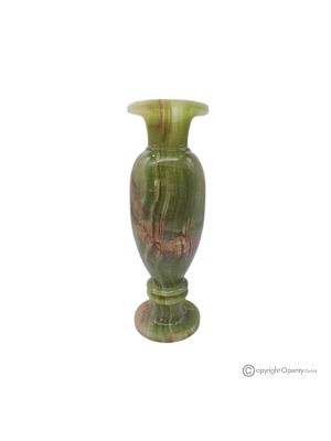 VASO, anfora in marmo onice verde, pietra autentica, realizzato a mano, design elegante.