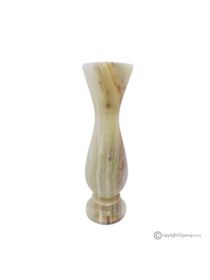 VASO decorativo in marmo onice, pietra autentica, realizzato a mano, design elegante.