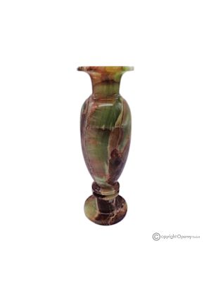 VASO, anfora in marmo onice verde, pietra autentica, fatto a mano, decorativo ed elegante.