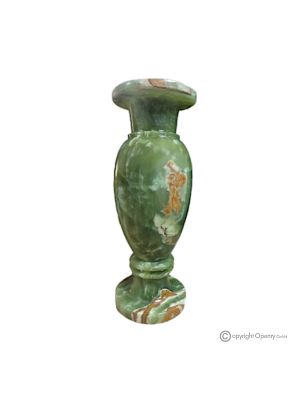 VASO, anfora in marmo onice verde, pietra naturale autentica, realizzato a mano, decorativo.