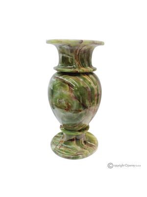 VASO in marmo onice verde, pietra autentica di qualità top, realizzato a mano, decorativo.