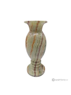 VASO, anfora in marmo onice verde, pietra naturale autentica di qualità top, fatto a mano.