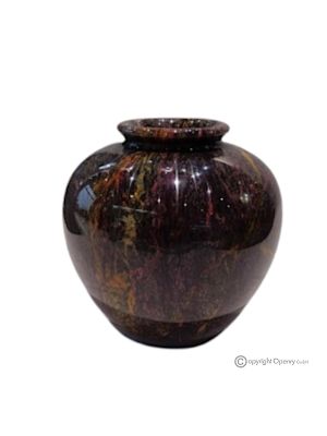 VASO bombato in marmo, pietra orientale autentica di qualità top, fatto a mano, esclusivo.