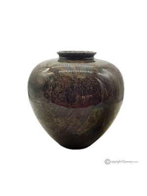 VASO sferico in marmo verde, pietra autentica di qualità top, fatto a mano, esclusivo.