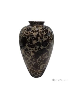 VASO, giara in marmo marrone, pietra autentica di qualità top, fatto a mano, decorativo.