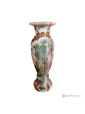 VASO, anfora in marmo onice verde, pietra autentica di qualità, fatto a mano, design elegante.