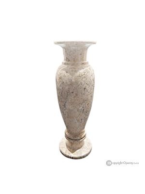 VASO, anfora in marmo, pietra fossile autentica di qualità, fatto a mano, design elegante.