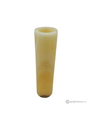 VASO cilindrico per fiori in marmo onice arancio, pietra naturale di qualità, realizzato a mano.