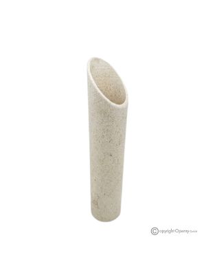 VASO per fiori in marmo travertino messicano, pietra naturale di qualità, design moderno.