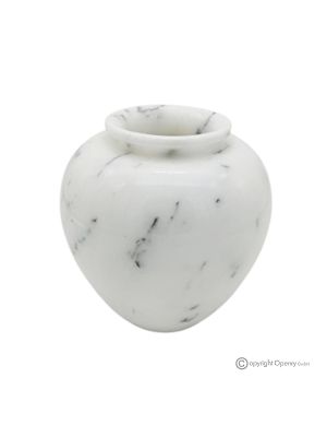 VASO bombato in marmo bianco Ibiza, pietra naturale di qualità, fatto a mano, design classico.