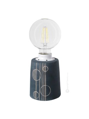 BOLLE Lampada da tavolo abat-jour ceramica artistica piemontese fatto e decorato a mano autentico Made in Italy 