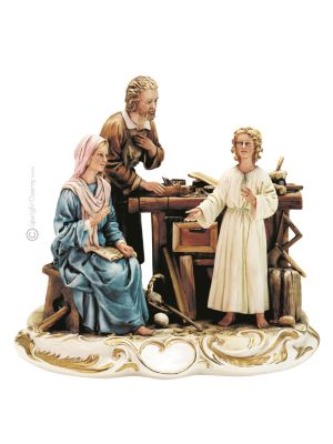 LA SACRA FAMIGLIA Statuetta statuina figura porcellana Capodimonte fatto a mano Made in Italy