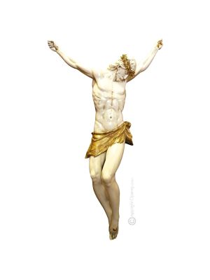 IL CRISTO Crocifisso figura porcellana Capodimonte fatto a mano Made in Italy