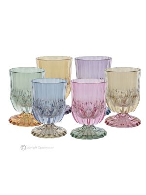ADA Set 6 bicchieri acqua dipinti a mano autentici moderni in vetro di qualità superiore.