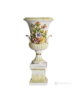 VASO Ceramica artistica stile Barocco dettaglio oro 24k Made in Italy