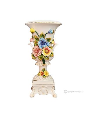 VASO Ceramica artistica stile Barocco dettaglio oro 24k Made in Italy