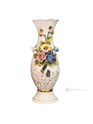 VASO Ceramica artistica stile Barocco dettaglio oro 24k Made in Italy