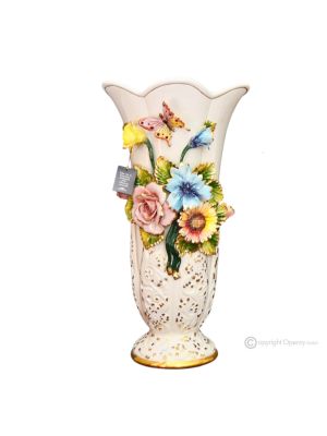 VASO Ceramica artistica stile Barocco dettaglio oro 24k Made in Italy