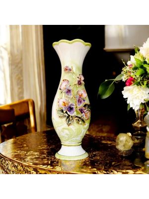 VASO Ceramica artistica stile Barocco dettaglio oro 24k Made in Italy