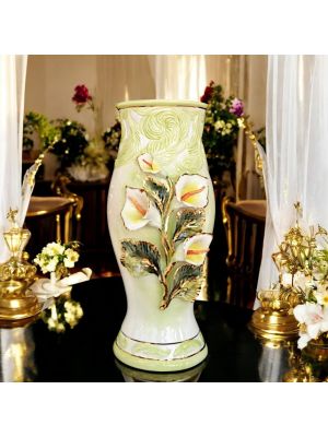VASO Ceramica artistica stile Barocco dettaglio oro 24k Made in Italy