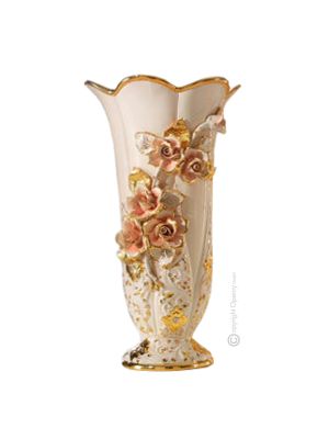 VASO Ceramica artistica stile Barocco dettaglio oro 24k Made in Italy