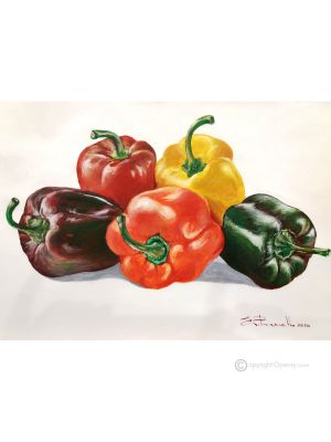 PEPERONI Dipinto acrilico su tela moderno Made in Italy 