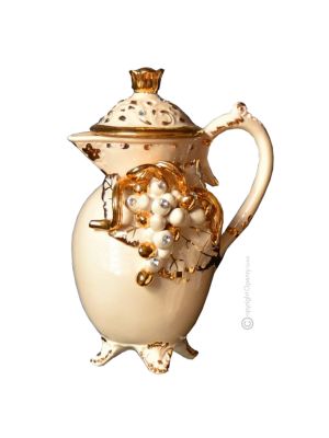 TEIERA Decorazione da tavolo centrotavola ceramica artistica stile Barocco colore oro 24k cristalli swarovski