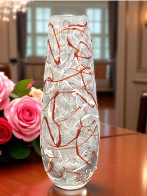 TRAVIATA Vaso dipinto a mano autentico moderno decorativo in vetro di qualità superiore.