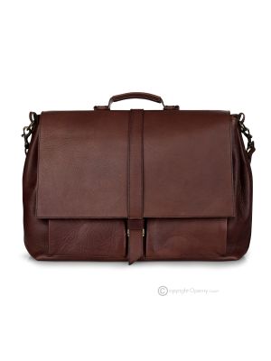 GEORGE Borse da ufficio cartella da lavoro a tracolla borsa professionale da uomo vera pelle marrone artigianale