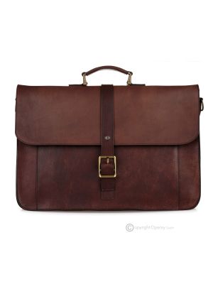 IKUBAG Borse da ufficio cartella da lavoro a tracolla borsa professionale da uomo vera pelle marrone artigianale