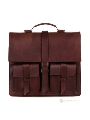 MASSEO Borse da ufficio cartella da lavoro a tracolla borsa professionale da uomo vera pelle marrone artigianale