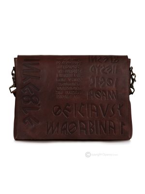 SHAKESPEAREIKU Borsa o borsello a tracolla per uomo vera pelle artigianale marrone
