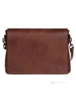SHAKESPEARE Borsa o borsello a tracolla per uomo vera pelle artigianale marrone