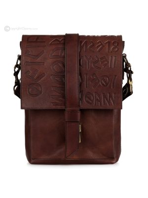 STEVEMIKU Borsa o borsello a tracolla per uomo vera pelle marrone artigianale