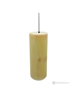 LAMPADA a sospensione in marmo onice arancio, realizzata con pietra naturale, pura e autentica.