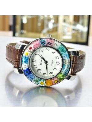 SPACE OROLOGIO da polso con Murrine vetro di Murano fatto a mano autentico Made in Italy