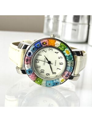 SPACE OROLOGIO da polso con Murrine vetro di Murano fatto a mano autentico Made in Italy