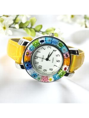 SPACE OROLOGIO da polso con Murrine vetro di Murano fatto a mano autentico Made in Italy