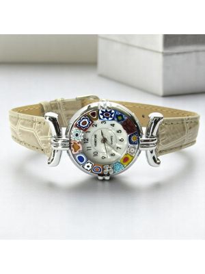 LADY OROLOGIO da polso con Murrine vetro di Murano fatto a mano autentico Made in Italy