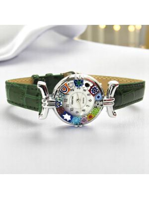 LADY OROLOGIO da polso con Murrine vetro di Murano fatto a mano autentico Made in Italy