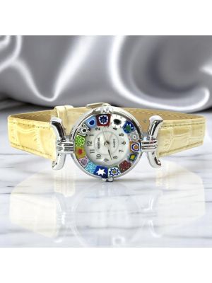 LADY OROLOGIO da polso con Murrine vetro di Murano fatto a mano autentico Made in Italy