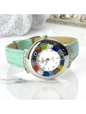 STAR OROLOGIO da polso con Murrine vetro di Murano fatto a mano autentico Made in Italy