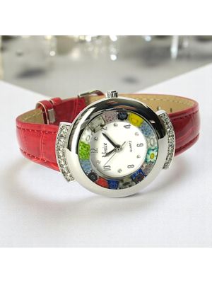 STAR OROLOGIO da polso con Murrine vetro di Murano fatto a mano autentico Made in Italy