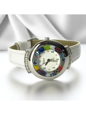 STAR OROLOGIO da polso con Murrine vetro di Murano fatto a mano autentico Made in Italy