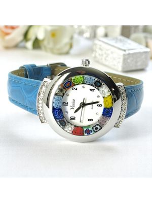 STAR OROLOGIO da polso con Murrine vetro di Murano fatto a mano autentico Made in Italy